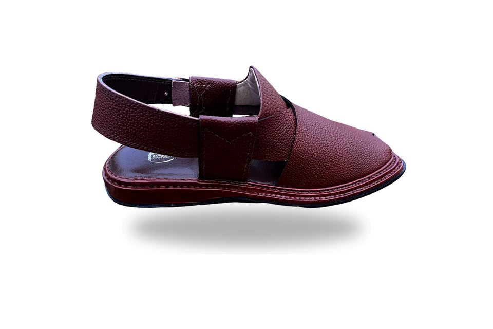 3-Gear Maroon Danedar Peshawari Chappal