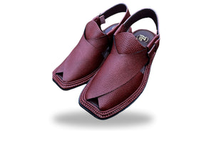 3-Gear Maroon Danedar Peshawari Chappal