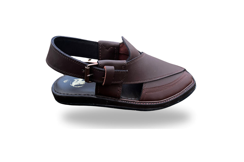 Kaptaan Round Matte Brown - Peshawari Chappal Premium